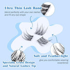 Lash Clusters Kit Natural DIY Eyelash Extension Kit Wispy Individual Lashes Extension CC Curl 9-11MM Lash Bond and Seal Tweezers for Beginner by Newcally