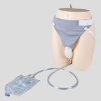 YOOGUSTO Wearable Urinal Bag with Reusable Silicone Urine Catheter Bag (2000ml & 1000ml), Portable External Urine Collector Bag for Elderly Men Grey