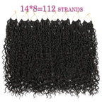8 Packs Curly Boho Braids Faux Locs Crochet Hair, 18 Inch Goddess Locs Crochet Hair, Hippie Locs, Hair Extensions (18 Inch, 8 Packs, 4#)