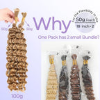 27# Deep Wave Braiding Human Hair Honey Blonde Bulk Human Hair for Braiding Deep Curly Hair for Micro Boho Braids Crochet Human Hair for Bohemian Box Braids100 Grams (2 of 50g)18 inch