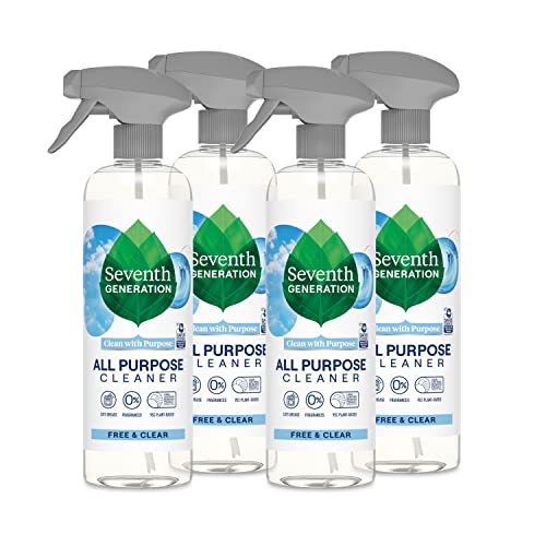 Seventh Generation All Purpose Cleaner, Biodegradable Formula, Free & Clear, 23 oz (Pack of 4)