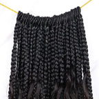 Crochet Boho Box Braids With Human Hair 1bT27# Honer Blonde Color Pre Looped Hair Goddess Box Braids With Human Hair Curly Full Ends Hair Extensions For Women 18inch 2 Pack(80 Strands)