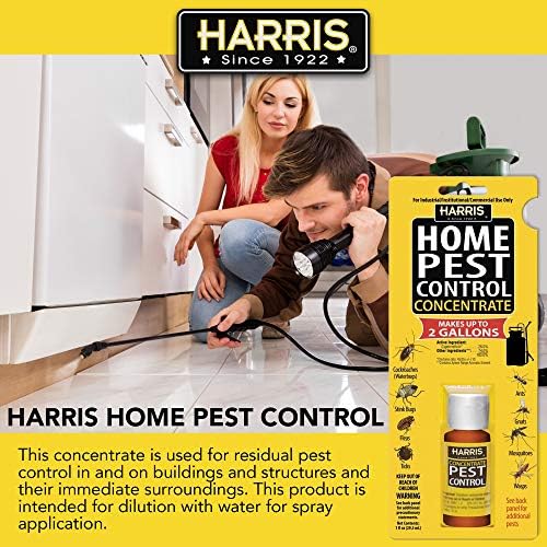 HARRIS Home Pest Control, 2-Gallon Concentrate - Kills Roaches, Ants, Stink Bugs, Fleas, Ticks, Gnats, Mosquitos, Wasps and More