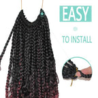 Boho Crochet Braids 9 Packs 24 Inch Goddess Box Braids Crochet Hair for Women Pre-looped Bohemian Crochet Box Braids with Curly Ends Synthetic Braiding Hair Extensions (24inch, OTBUG#)