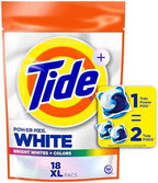 Tide Power PODS Plus Ultra OXI White and Bright Laundry Detergent, Advanced Stain Removal and Whitening Power, 18 Count, Tide Pods Laundry Detergent, Laundry Pods Detergent