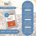 trücup Low Acid Coffee, Light Roast Whole Bean Coffee 80 Oz, Natural Water&Steam Process (60% Less Acid), Smooth Flavor, Stomach-Friendly Rich in Antioxidants