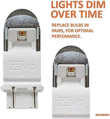 SYLVANIA - 3157 ZEVO LED Red Bulb - Bright LED Bulb, Ideal for Stop and Tail Lights (Contains 2 Bulbs)