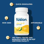 Bariatric Fusion Dissolvable Vitamin D3 5000 IU Quick Melt | Lemon Citrus Flavored Chewable Vitamin D Supplement | Healthy Bone Support* | Gluten, Dairy, and Soy Free | 90 Fast Melting Tablets