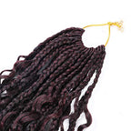 12 Inch Crochet Box Braids Curly Ends 8 Pack Goddess Box Braids Crochet Hair,Boho Box Braids Crochet Hair Pre Looped,Bohomian Box Braids Synthetic Braiding Hair Extensions for Black Women T118