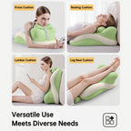 Butt Cushion for Couples - Memory Foam Support Pillow for Women, Sitting and Lying. Ideal for Waist, Neck, and Multi-Position Comfort at Home. Modern Simple Style Pillowcase (Green)