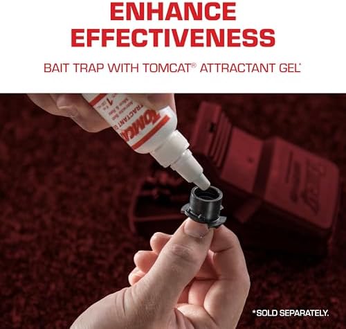 Tomcat Rat Snap Trap, for Home and Farm Use, Kills Rats, Removable Bait Cup, Easy-Set Features, 4-Pack