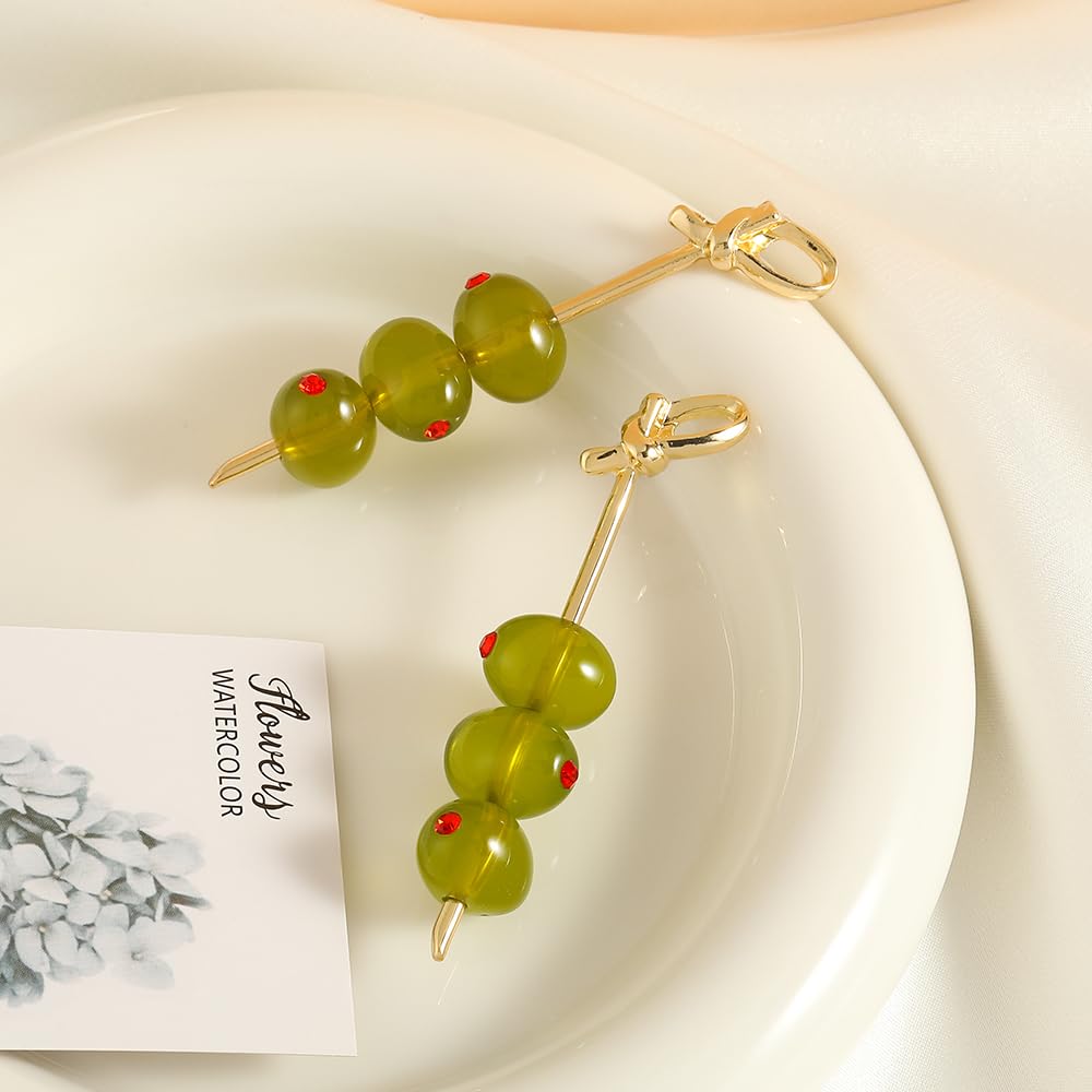 Madison Tyler Green Olive Dangle Earrings for Women Fun Fruit Earrings