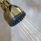 Aqua Elegante Low Water Pressure Shower Heads - Best High Pressure Boosting Wall Mount Showerhead - Indoor And Outdoor Modern Bath Spa Head, 1.8 GPM - Polished Brass & California Certified