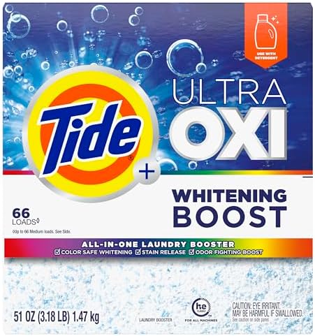 Tide All in One Laundry Booster, Color Safe Whitening, Stain and Odor Fighter, 66 Loads, 51 oz