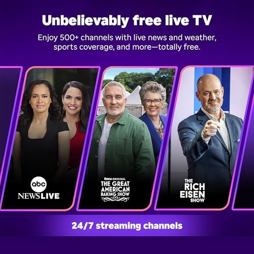 Roku Streaming Stick 4K - HDR & Dolby Vision Roku Streaming Device for TV with Voice Remote & Long-Range Wi-Fi - Free & Live TV
