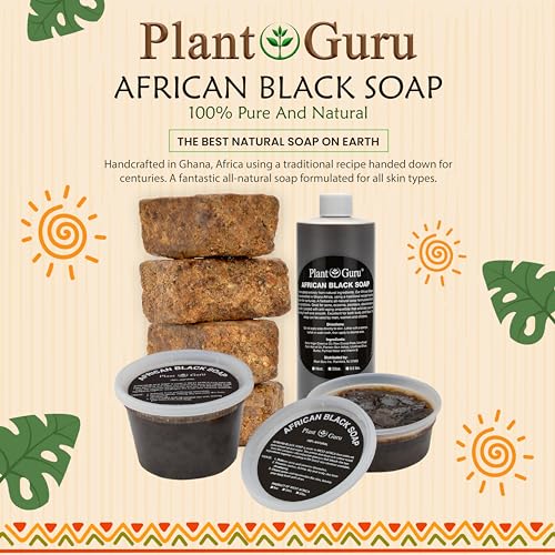African Black Soap Liquid 16 fl. oz. 100% Raw Pure Natural From Ghana. Acne Treatment, Aids Against Eczema & Psoriasis, Dry Skin, Scars and Dark Spots. Great For Pimples, Blackhead, Face & Body Wash.