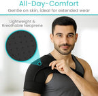 Vive Shoulder Brace for Women & Men - Injury Recovery Compression Support Sleeve - for Rotator Cuff Injuries, Arthritis, Sprain, Dislocation, PT - Targeted Inflammation Pain Relief (Black, Large)