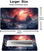 MTG Playmat Size 24x14in Free Storage Bags Non-Slip Backing, Ideal for Card Game Enthusiasts TCG Playmat (Red Sky at Night-No Deck)