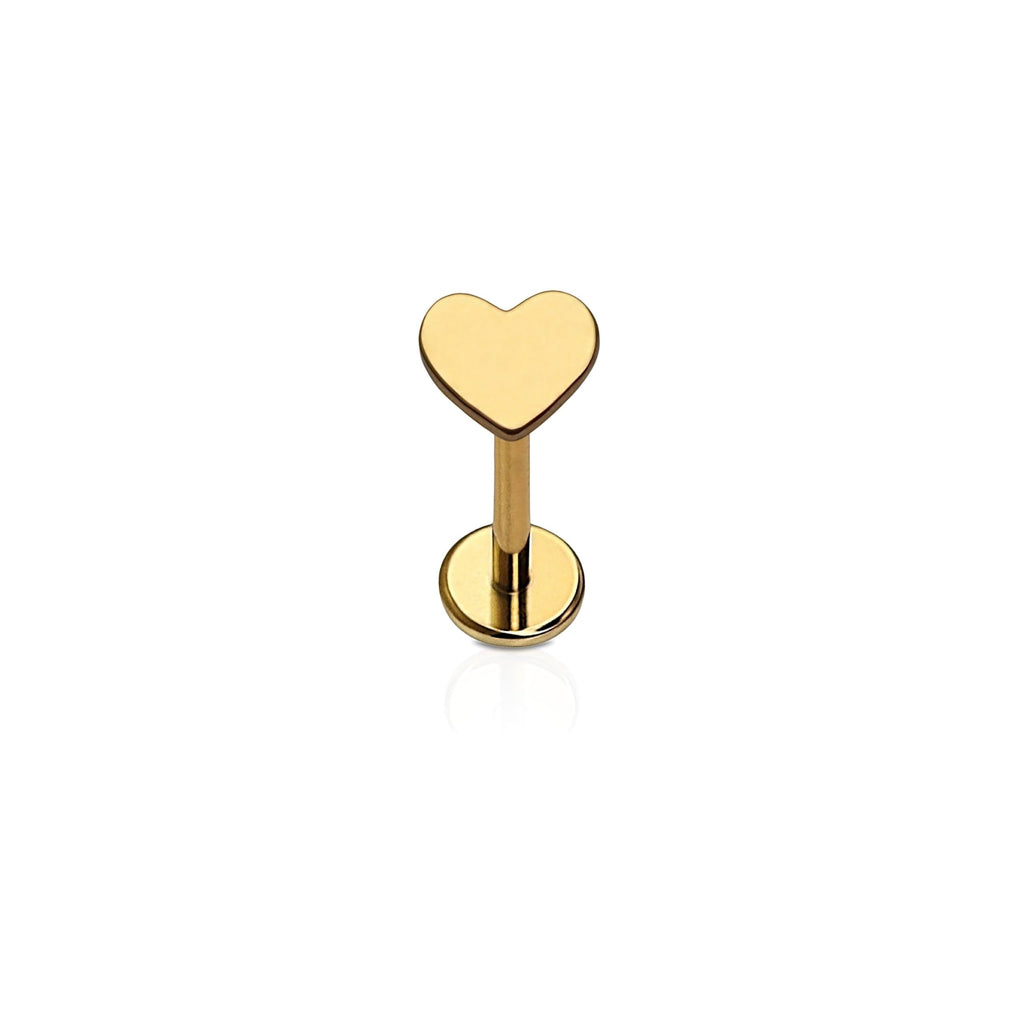 Cords Club Heart Flat Back Stud- Hypoallergenic Titanium Women's Earring