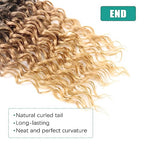 Faux Locs Crochet Hair 14 Inch Pre Looped Goddess Locs Crochet Hair 8 Packs Short Soft Faux Locs Crochet Hair Deep Wave Crochet Hair with Curly Ends Hair Extensions (14 Inch/Pack of 8, T27)