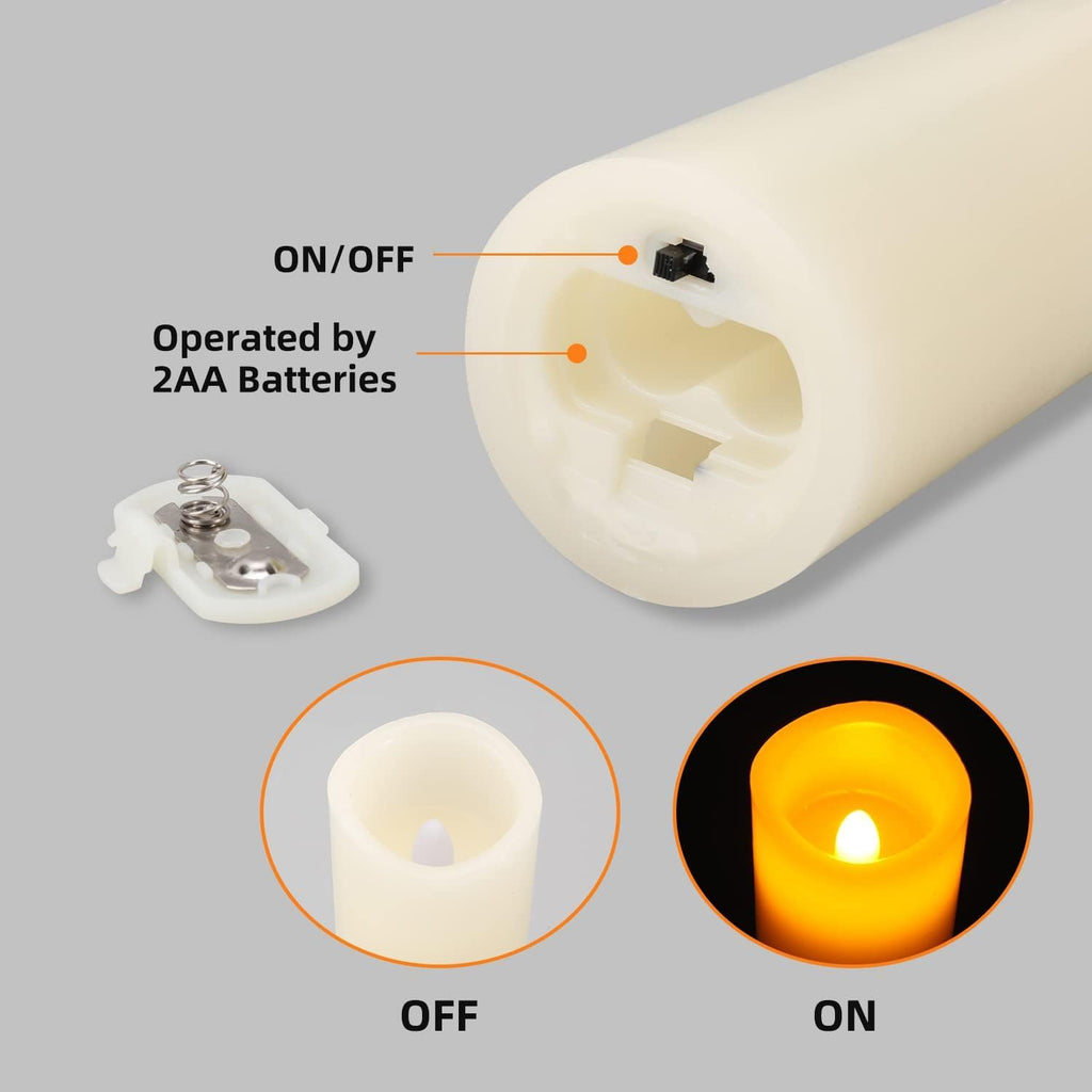 Flameless Battery Operated LED Pillar Candles with Remote control 9pack