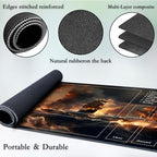 for MTG Game Playmat, for Magic TCG Rubber Play mat,Tabletop Card Playmats with Smooth Surface,Trading Card Inked Game Mat with Zones,Battle Game,Pirate Ship