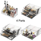 READAEER Makeup Cosmetic Organizer Storage Drawers Display Boxes Case with 12 Drawers(Clear)