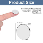 TRYMAG 20x2mm Super Strong Neodymium Disc Rare Earth Magnets, 40Pcs Small Round Refrigerator Magnets for Crafts, Office, Whiteboard, Dry Erase Board, Cabinets