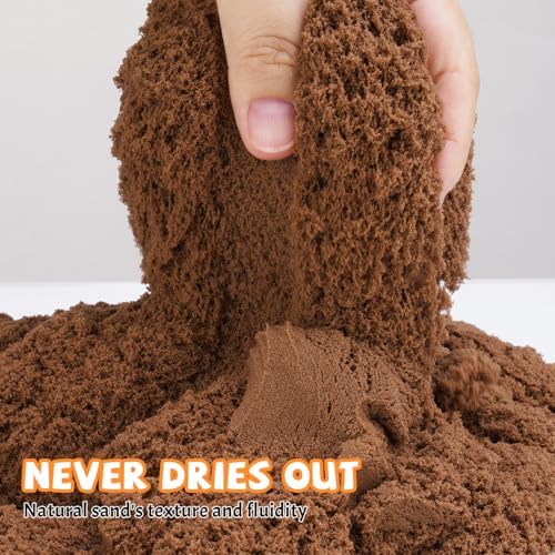 NiToy FlexiSand 11 lbs Moldable Self-Sticking Sand, Never Dries Out Fun for 3 Years and Up Kids Bulk Refill for Sensory Sand Box Toys, Ideal for Shaping, Squeezing Rolling (5kg, Neutral Shades)