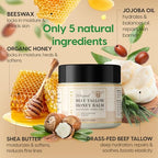 Beef Tallow and Honey Balm for Skin: Grass-Fed Beef and Organic Honey- Moisturizer For Face and Body Unscented -Whipped Beef Tallow Made with Beeswax Shea Butter Jojoba oil for Eczema Dry Skin 2oz