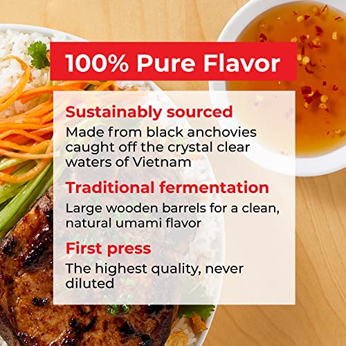 Red Boat Fish Sauce | Premium 40°N Fish Sauce made with just 2 ingredients in Vietnam | Keto, Paleo & Whole 30 | Sugar free | 17 fl oz (Pack of 2)