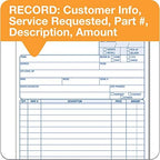 Adams Service Order Form, 3 Part, Carbonless, 5 2/3"X9" Inches, 250 Sets per Pack (3-584)
