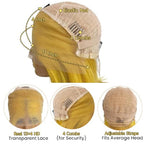 Yellow Wig Human Hair 30 Inch 13x4 Yellow Lace Front Wig Human Hair Pre Plucked 200% Density Body Wave Yellow Human Hair Lace Front Wigs Colored Yellow Human Hair Wig for Women