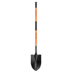 56-Inch Round Point Garden Shovel for Digging, Fiberglass Handle, Orange