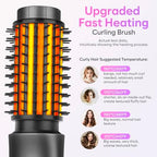 Cordless Curling Iron Brush, 2024 New Portable Travel Curling Iron Mini Brush for Women, 7000Mah USB Rechargeable Curling Wand Brush with Negative Ion, Black
