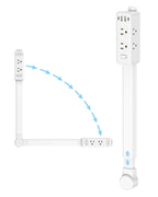 Olcorife Outlet Extender Stick, Power Strip with 6 Outlets & 4 USB Ports, Extends 22"-34", Rotates 180°(90° per Side), Home Dorm Essential for Nightstand, Couch and Desk