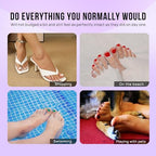 BTArtbox Press on Toenails Short, White Press on Toe Nails Square, Light Weight & Fit Perfectly Glue On Toenails with Glue, Fake Toenails in 16 Sizes- 32 Toenails Kit, Pure Chic