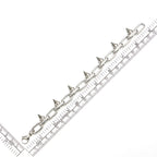 COOLSTEELANDBEYOND Men’s Stainless Steel Spiked Paperclip Link Bracelet With Lobster Clasp, Punk Rock Chain Wristband