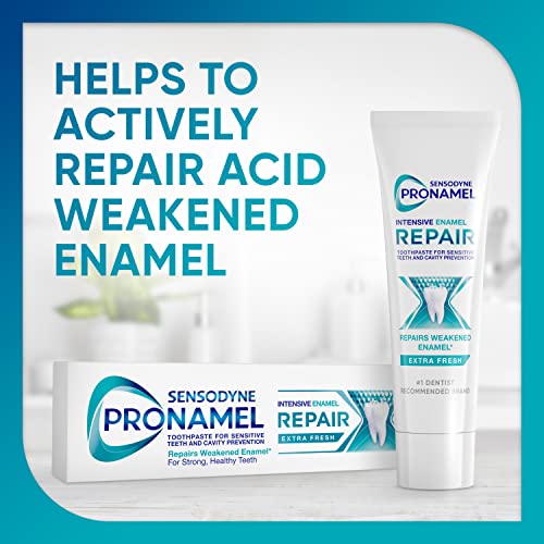 Sensodyne Pronamel Intensive Enamel Repair Toothpaste for Sensitive Teeth, to Reharden and Strengthen Enamel, Extra Fresh - 3.4 Ounces (Pack of 3)