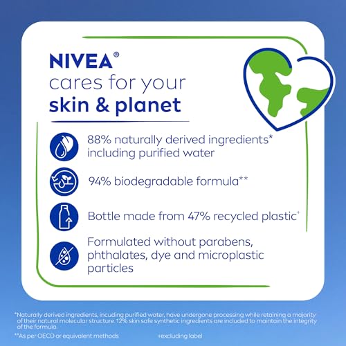 NIVEA Nourishing Care Body Wash with Nourishing Serum, Moisturizing Body Wash for Women, Enriched with Provitamin B5 and Vitamin E, 20 Fl Oz Bottle, Pack of 3