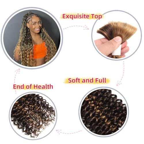 4/30 Human Braiding Hair Water Wave Bulk Human Hair for Braiding No Weft 2 Bundles 100g 24inch 10A Brazilian Virgin Hair Extensions Curly Bulk Human Hair for Boho Braids