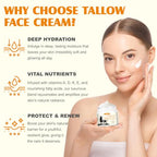 Beef Tallow for Skin, 2Pcs Tallow Face Moisturizer, Natural Grass-Fed Grass Finished Beef Tallow and Honey Balm Deeply Moisturizing for Face & Body