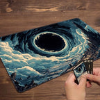 MTG Playmat Magic Card Playmat Game Mat,TCG & CCG Card Games Mat with Free Storage Bags Size 24 x 14 Inches (No with Zones,Eye)