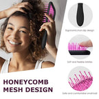 Vented Detangling Brush for Curly Thick Hair, Wave-Shaped Bristles for Scalp Massage, Anti-Tangle Hairbrush for Women, Men and Teens, Purple