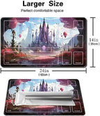 MTG Playmat Size 24x14in Free Storage Bags Non-Slip Backing Printing, Ideal for Card Game Enthusiasts TCG Playmat (with Zone,Secret of The Tower)