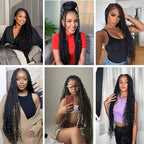 Goddess Box Braids Crochet Hair - 24 inch Crochet Box Braids Pre Looped 8 packs Boho Box Braids Crochet Hair Curly Ends,Bohomian Box Braid Crochet Hair for Black Women 1b