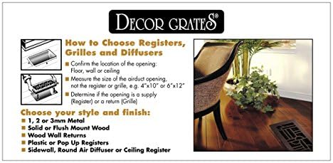 Decor Grates STH610 Classic Collection Floor Register, 6x10 Inches, Textured Black