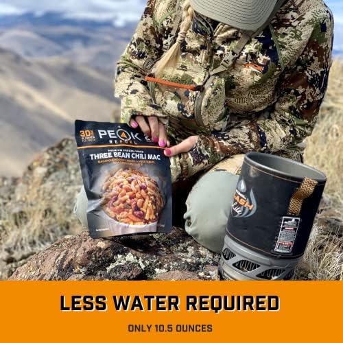 Peak Refuel Three Bean Chili Mac | Vegan | Freeze Dried Backpacking and Camping Food | Amazing Taste | High Protein | Quick Prep | Lightweight Meals