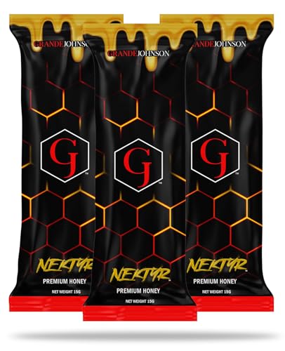 Grande Johnson - Nektyr - Organic Premium Natural Pure Honey with Jelly Bee Pollen - Pack of 3