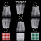 300 Pcs Nail Swatch Sticks with Ring, Stiletto Nail Polish Color Sample Sticks Display
